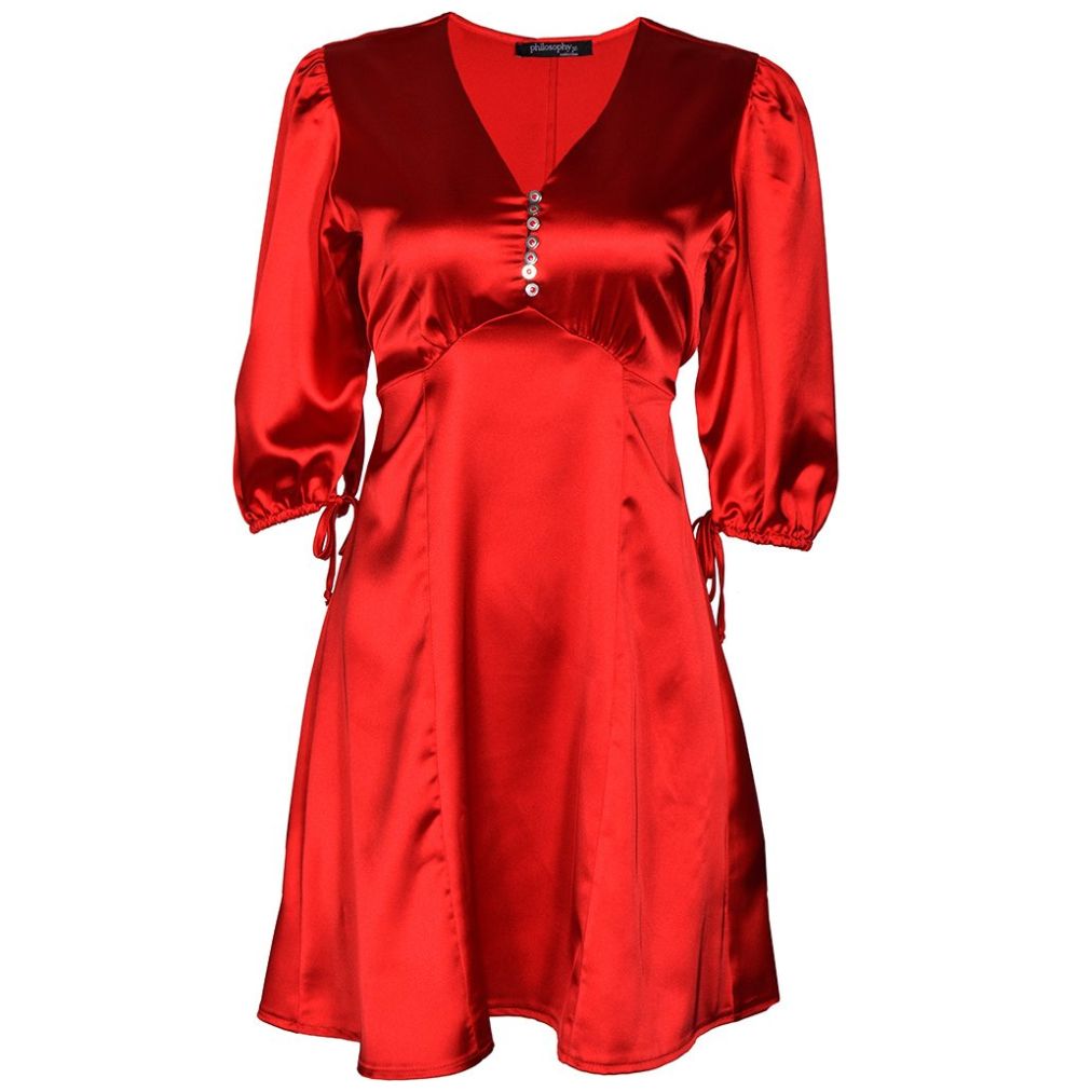 Vestido Corto Liso con Detalle de Botones para Mujer Philosophy Jr