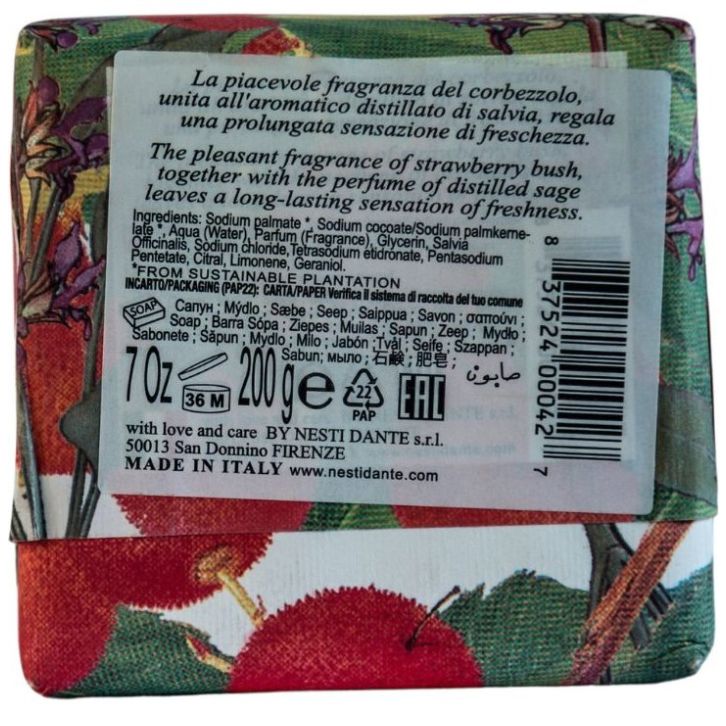 Nesti Dante Jabón Aroma Frutos de Fresa y Savia 200 Gr