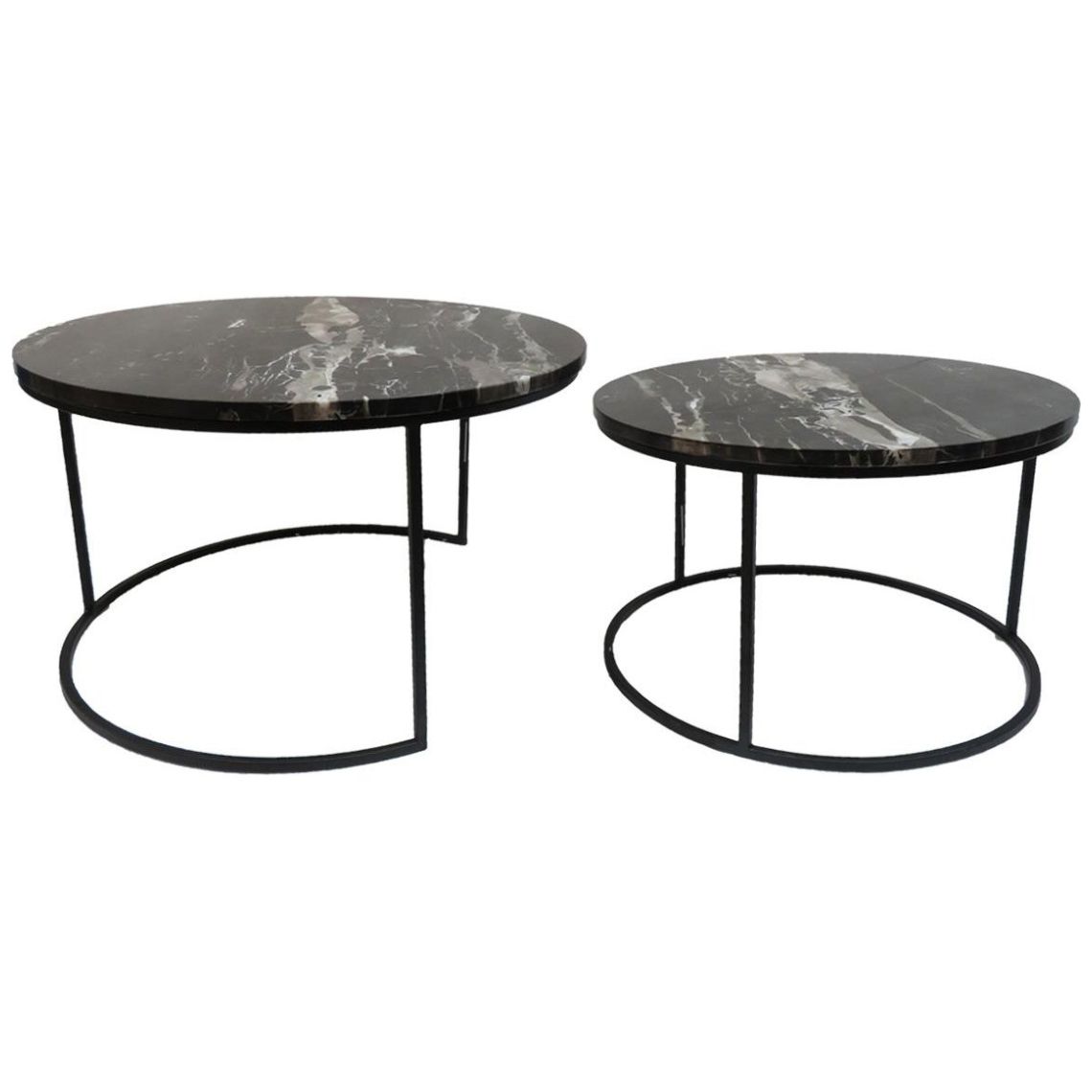 Set 2 Mesa Centro Mármol Dark Vintage Home