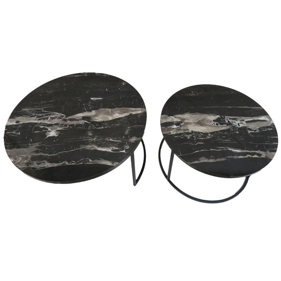 Set 2 Mesa Centro Mármol Dark Vintage Home