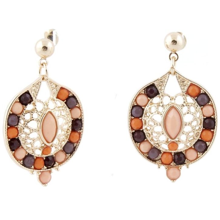 Aretes  Ovalados con Piedras C2C