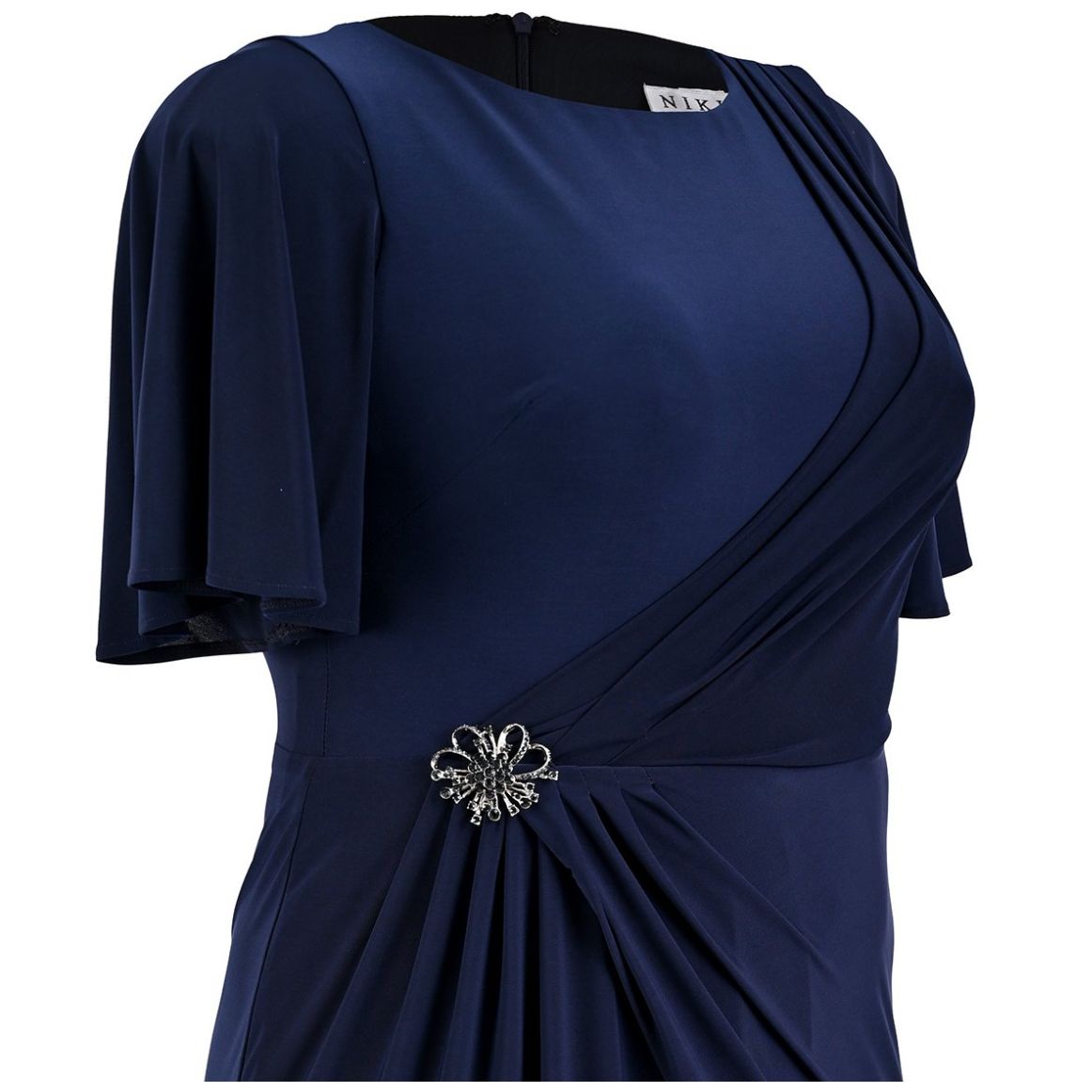 Vestido Largo Jersey Dama Adorno en la Cintura Nikki Italy para Mujer Extra