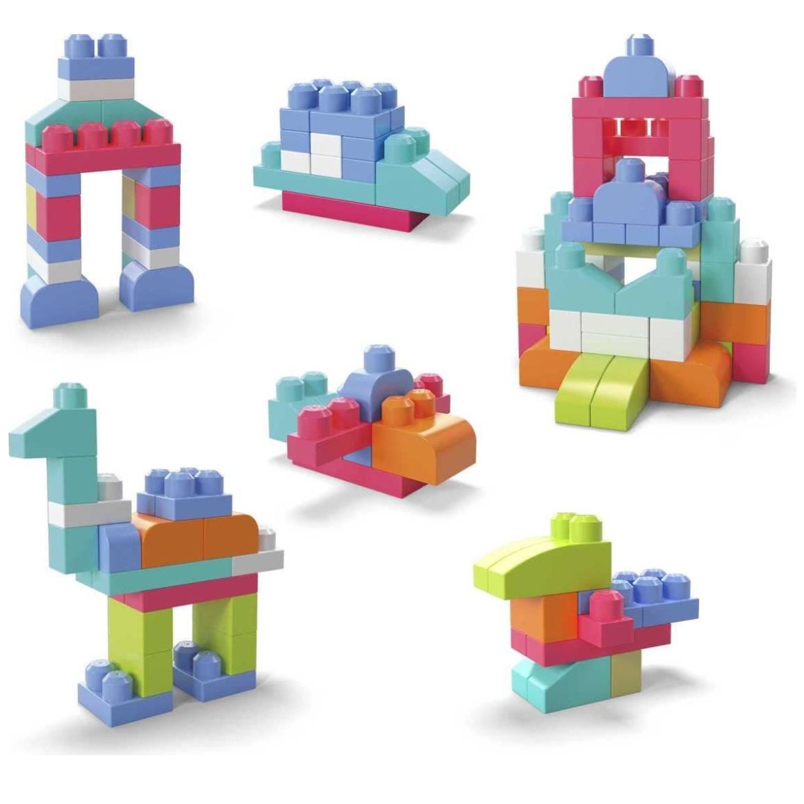 Mega Bloks Juguete Bolsa Construcción 60 Piezas Color Salsa Mattel