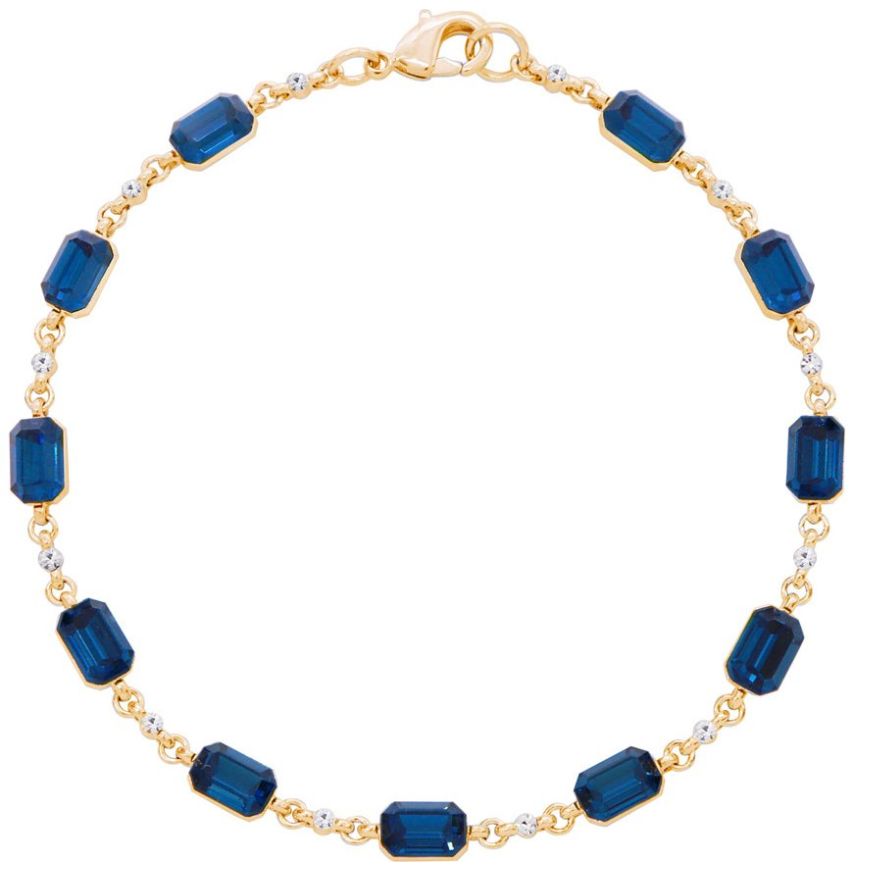 Pulsera en Dorado con Piedras Color Montana Y Cristales Carré