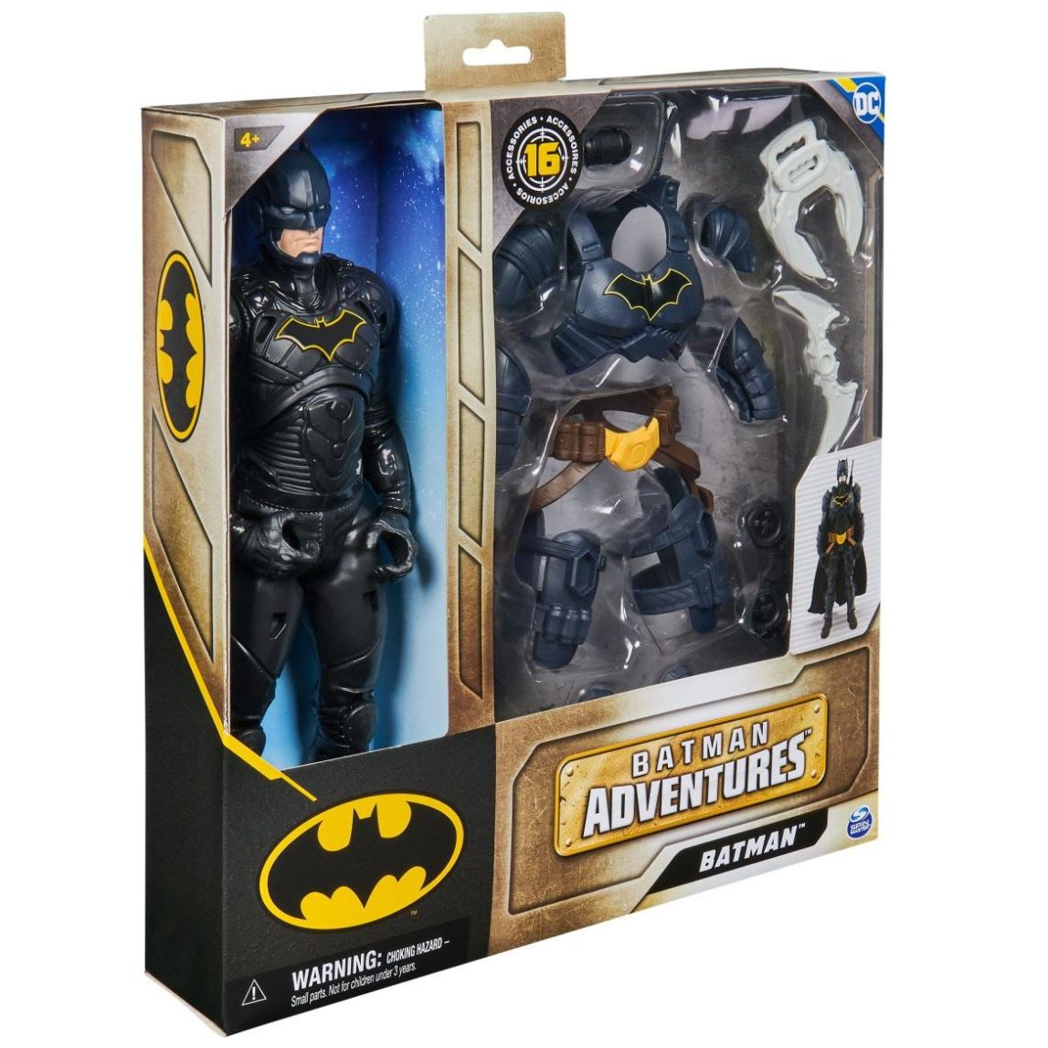  DC Comics, Batman Adventures, Figura de acción de Batman con 16  accesorios de armadura, 17 puntos de articulación, 12 pulgadas, juguete de  superhéroe para niños y niñas : Juguetes y Juegos