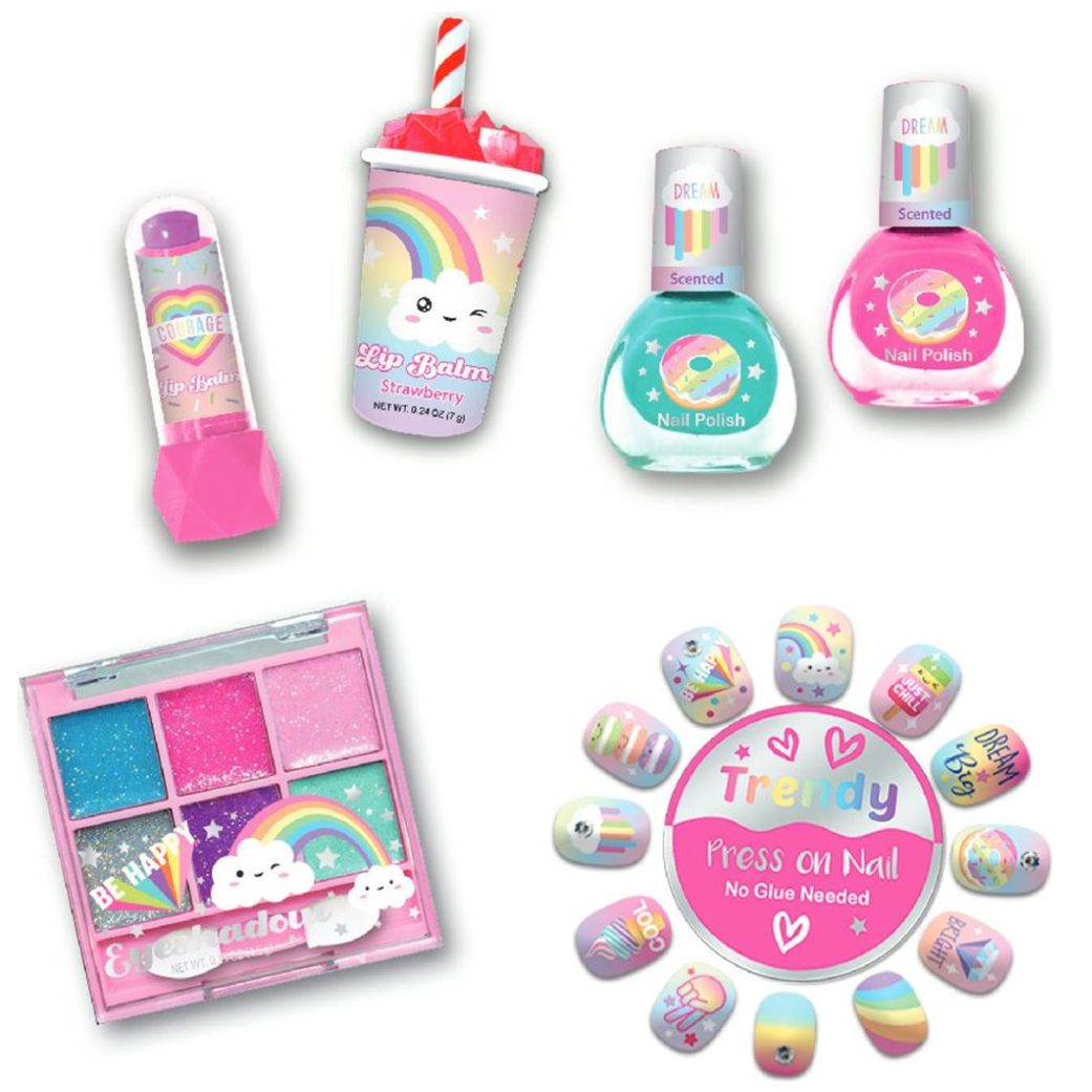 Juego de Cosméticos Y Accesorios con Estuche Arcoíris Hot Focus