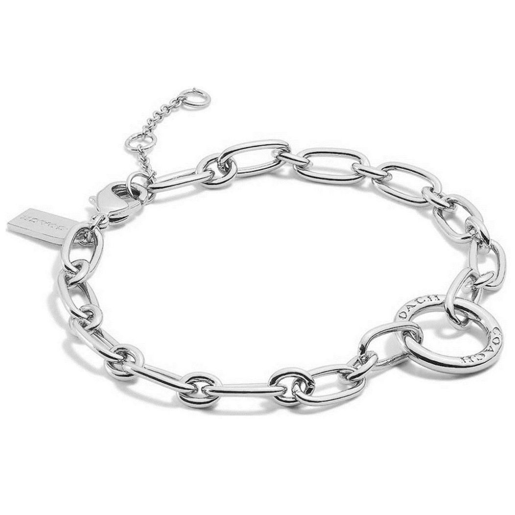 Brazalete  Coach Color Plata Acabado Liso