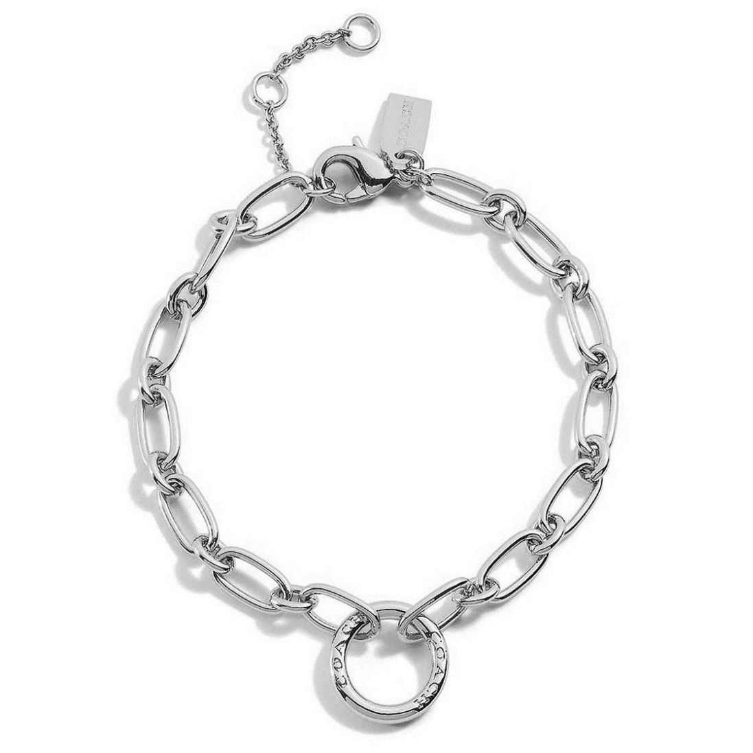 Brazalete  Coach Color Plata Acabado Liso