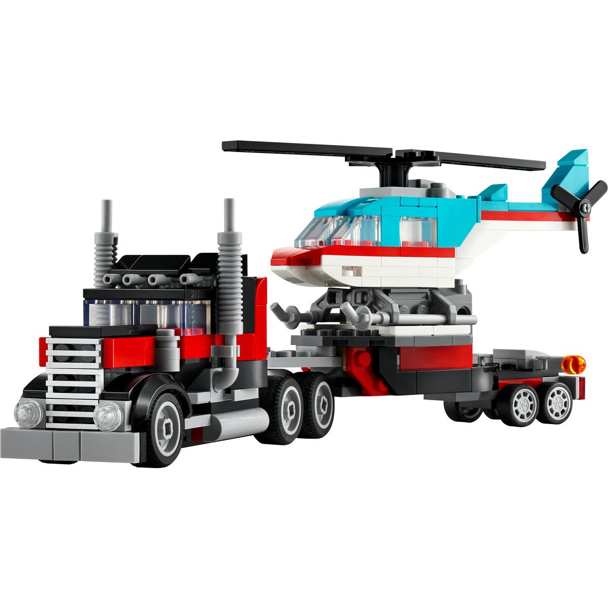 Lego Camión Plataforma con Helicóptero