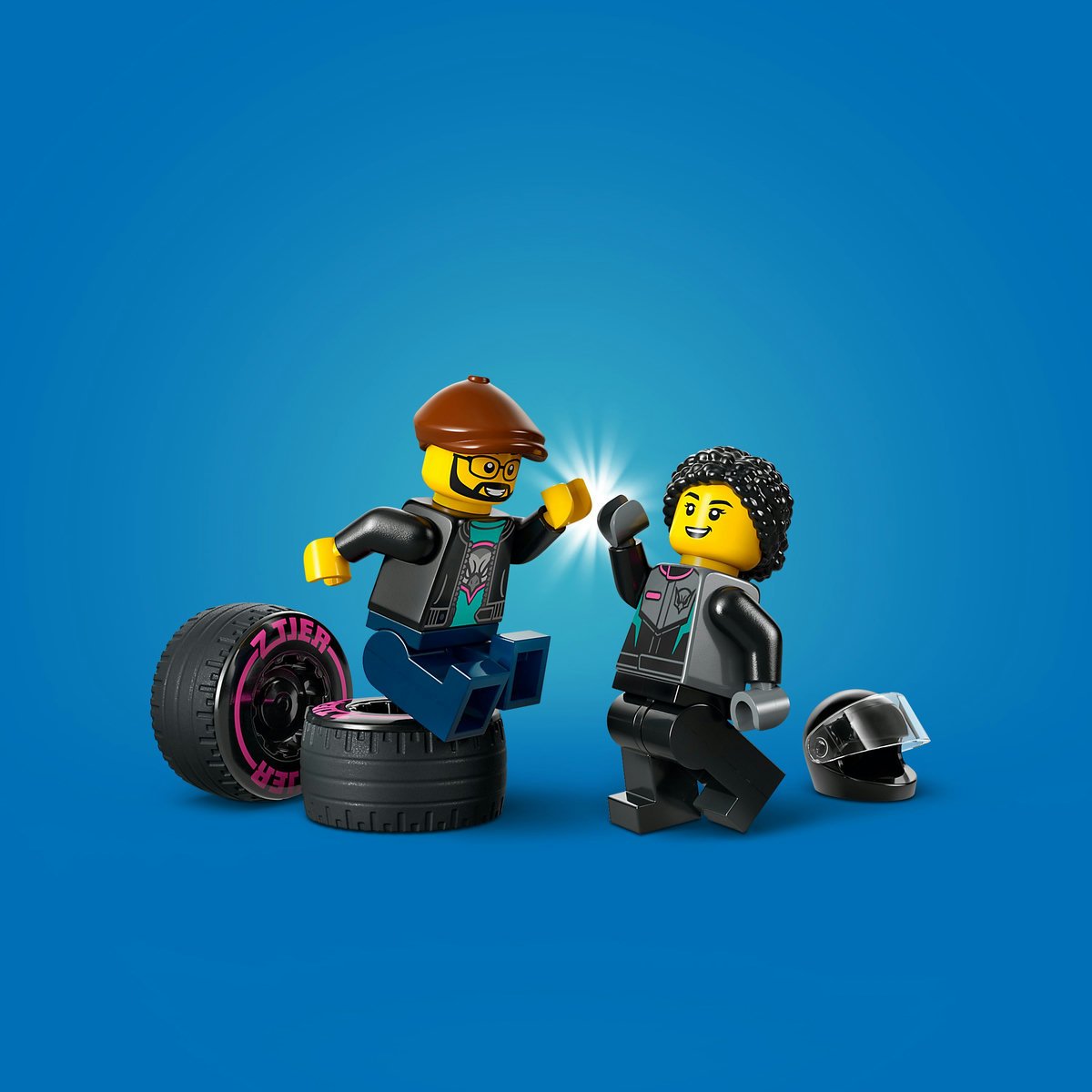 Lego Coche de Carreras y Camión de Transporte
