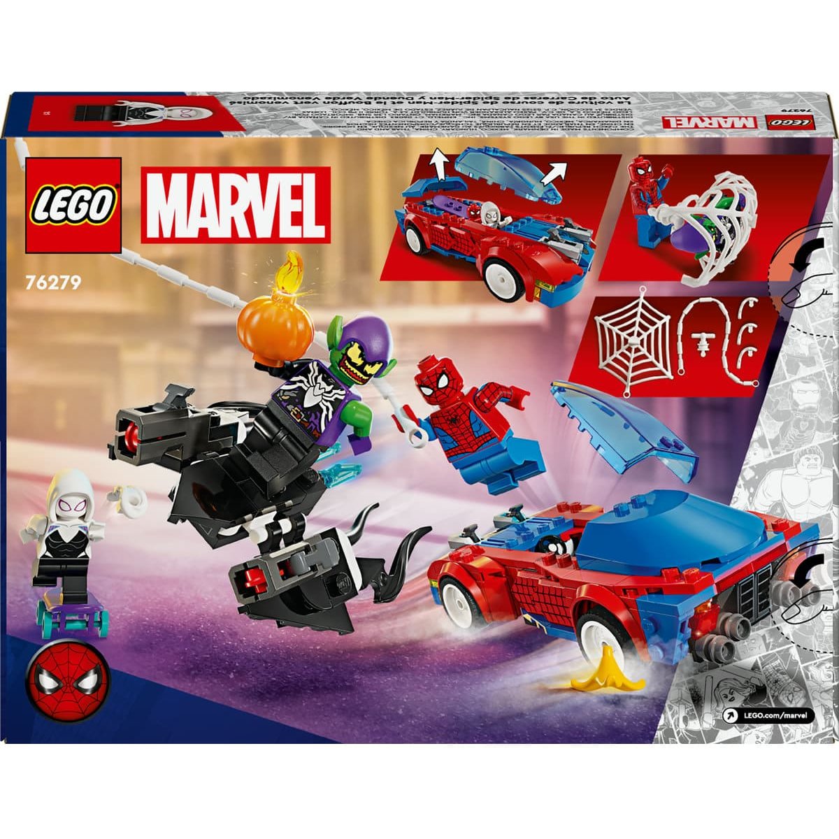 Lego Coche de Carreras de Spider-Man y Duende Verde Venomizado