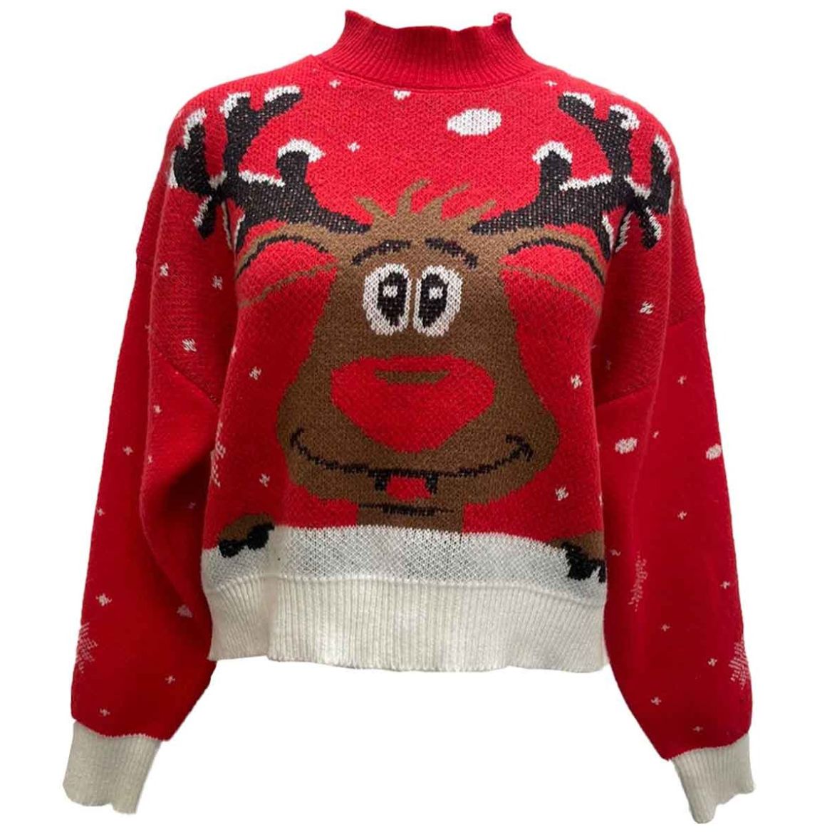 Suéter Navideño con Cuello Redondo Mandrinne para Mujer