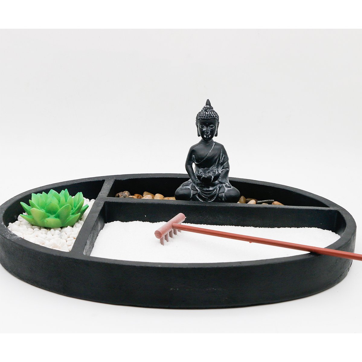 Home Nature Jardín Zen Negro Redondo 32 Cm