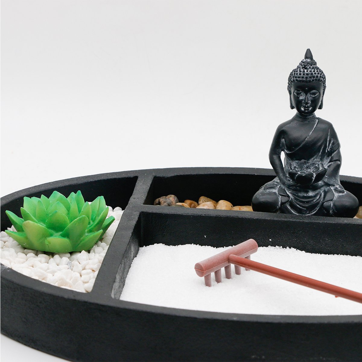 Home Nature Jardín Zen Negro Redondo 32 Cm