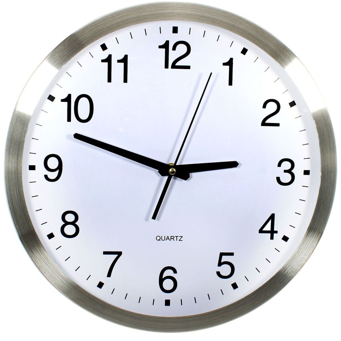 Reloj Pared Metalico Sin Numeros Blanco Y Negro 35Cm Quadrum