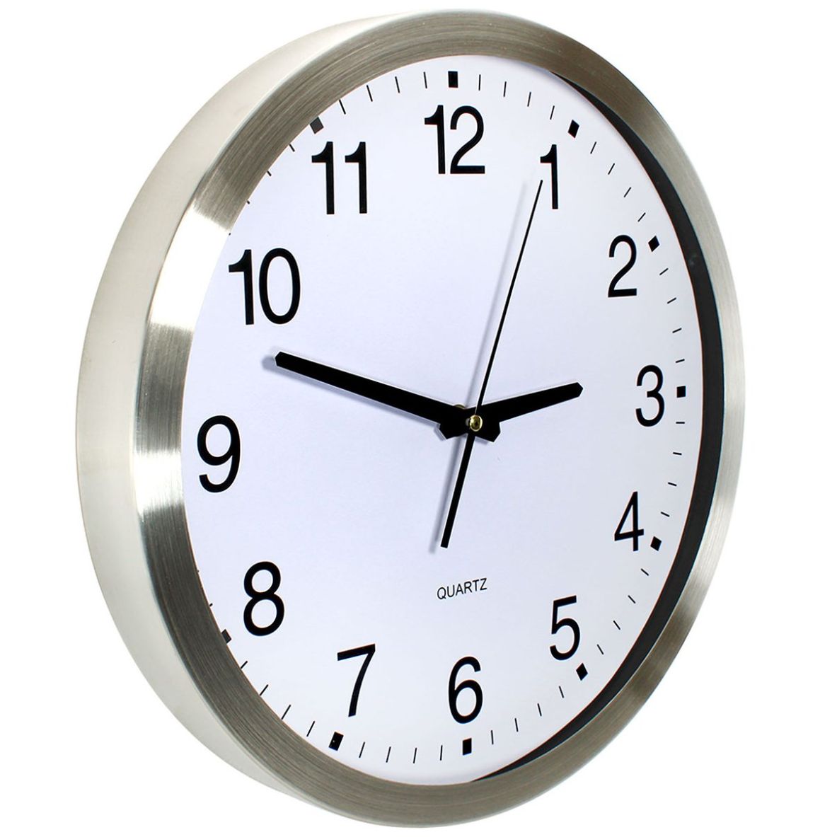 Reloj Pared Metalico Sin Numeros Blanco Y Negro 35Cm Quadrum