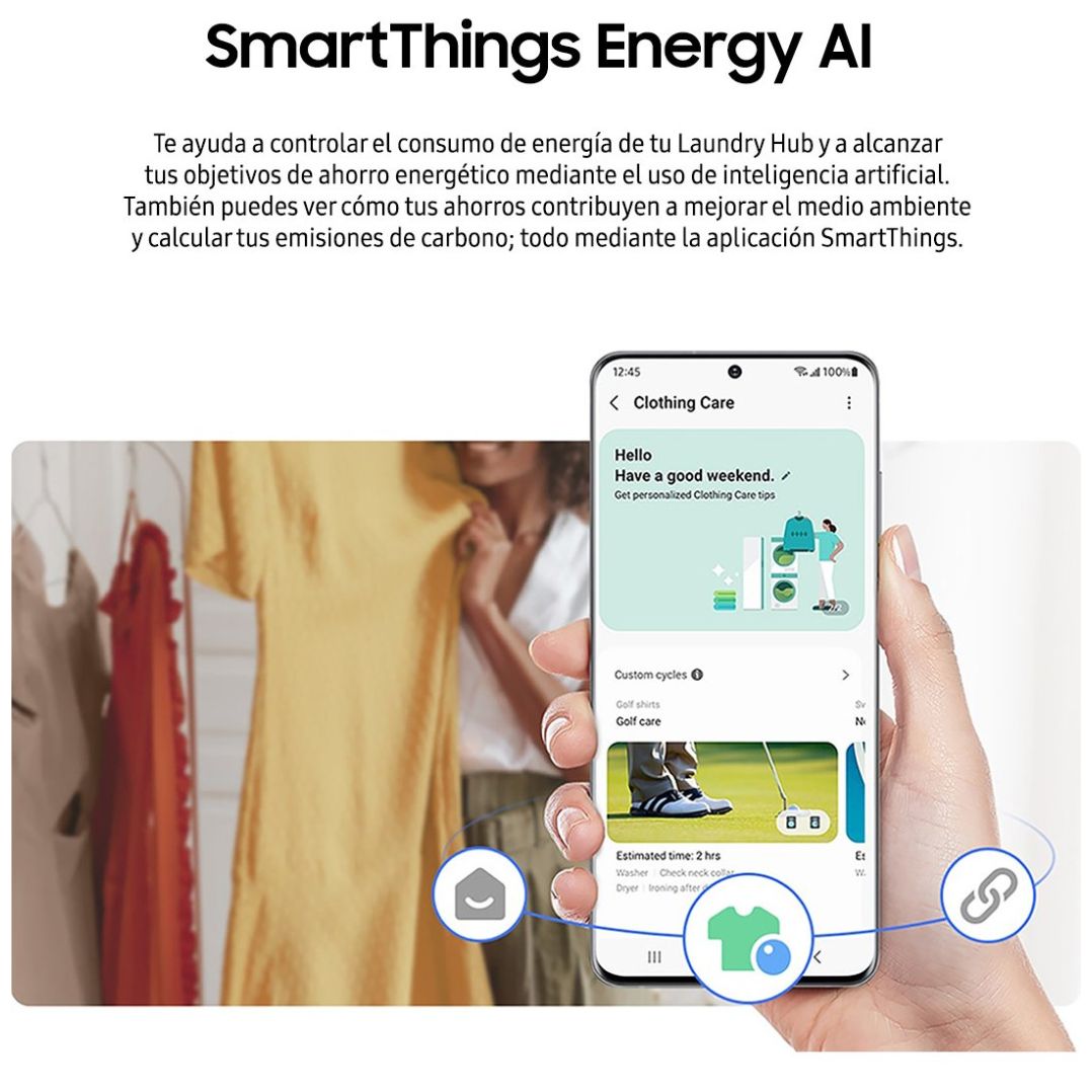 Laundry Hub Bespoke Samsung Wh22Dbh570Gwax 22 Kg/24 Kg Blanca