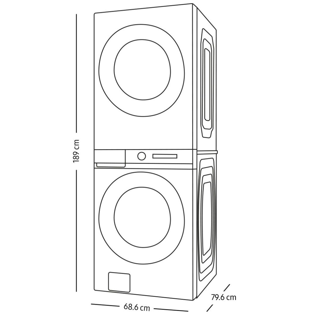 Laundry Hub Bespoke Samsung Wh22Dbh570Gwax 22 Kg/24 Kg Blanca