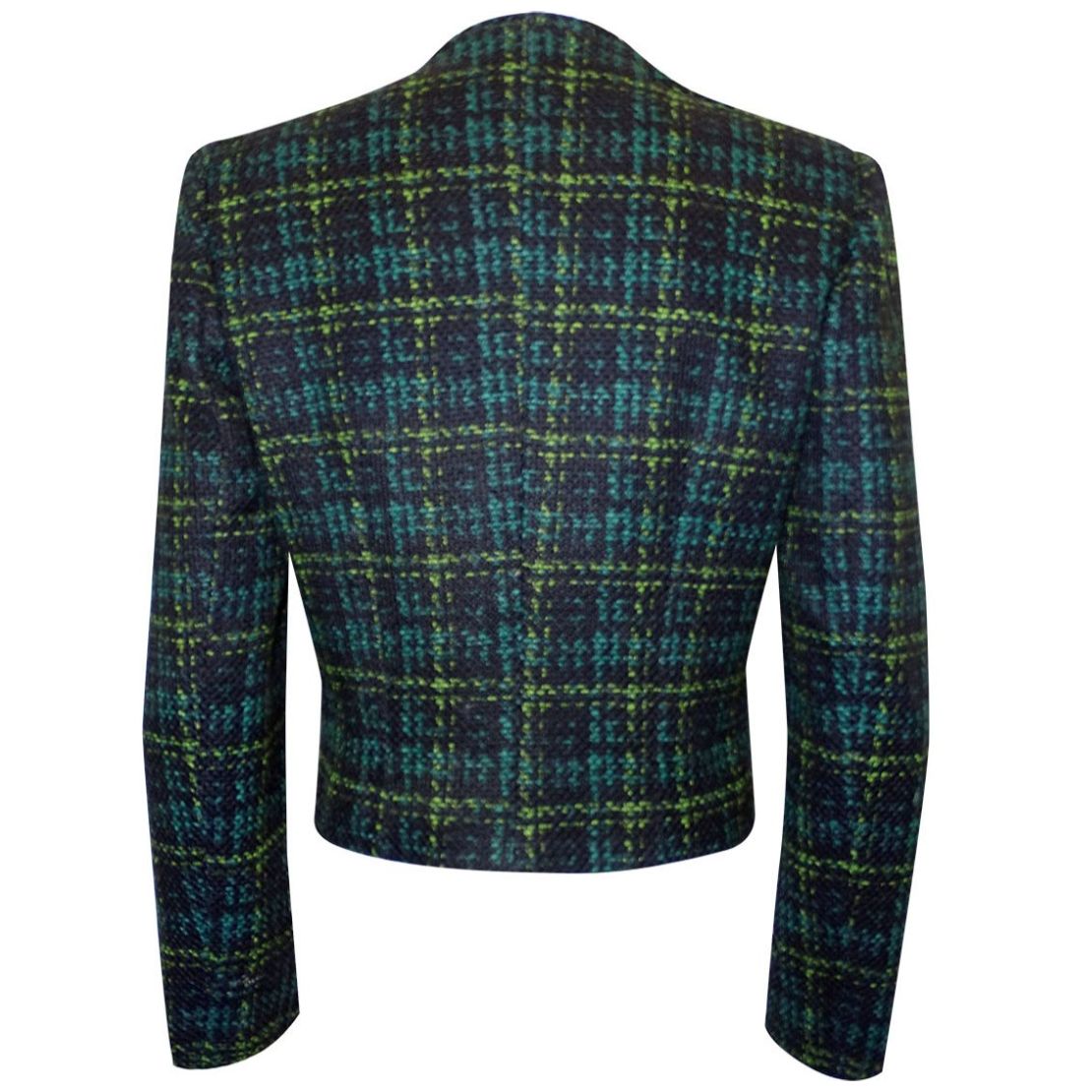 Saco de Cuadros con Botones Green Amori para Mujer