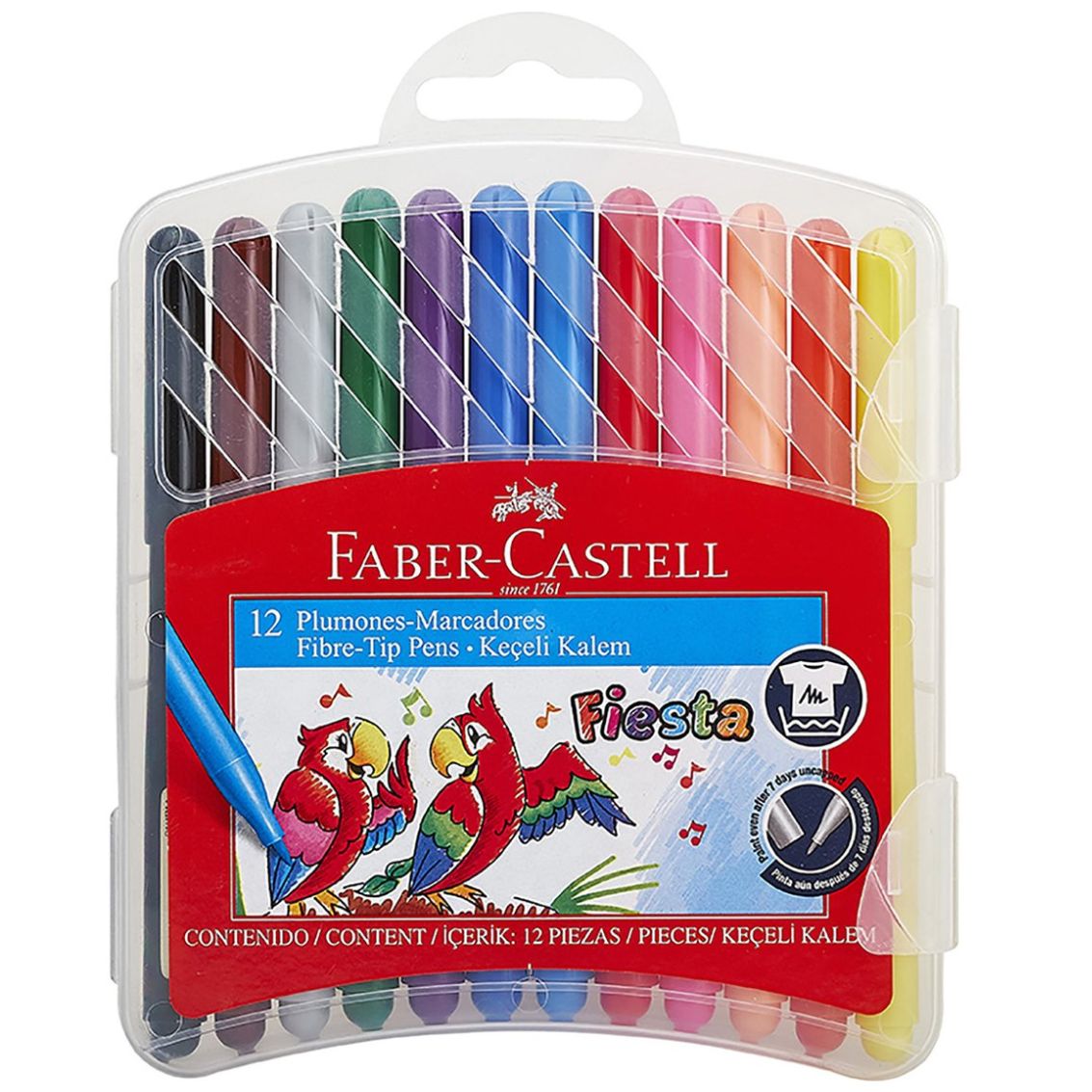 Caja con 12 Plumones Fiesta Rígido Faber-Castell