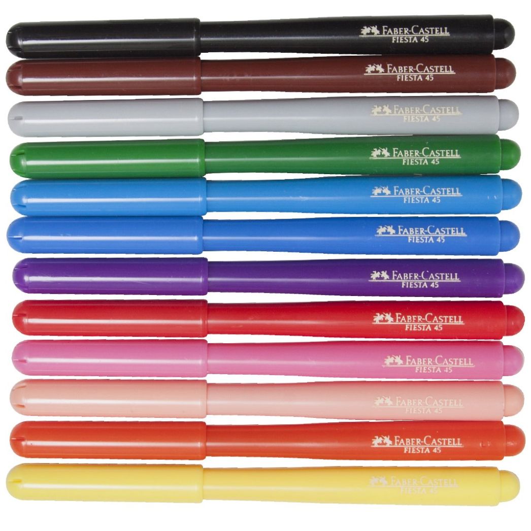 Caja con 12 Plumones Fiesta Rígido Faber-Castell