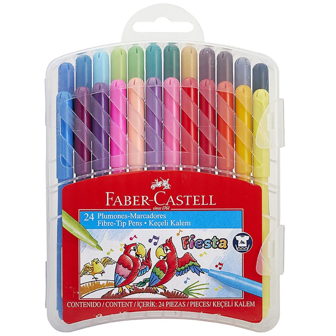 Caja con 24 Plumones Fiesta Rígido Faber-Castell