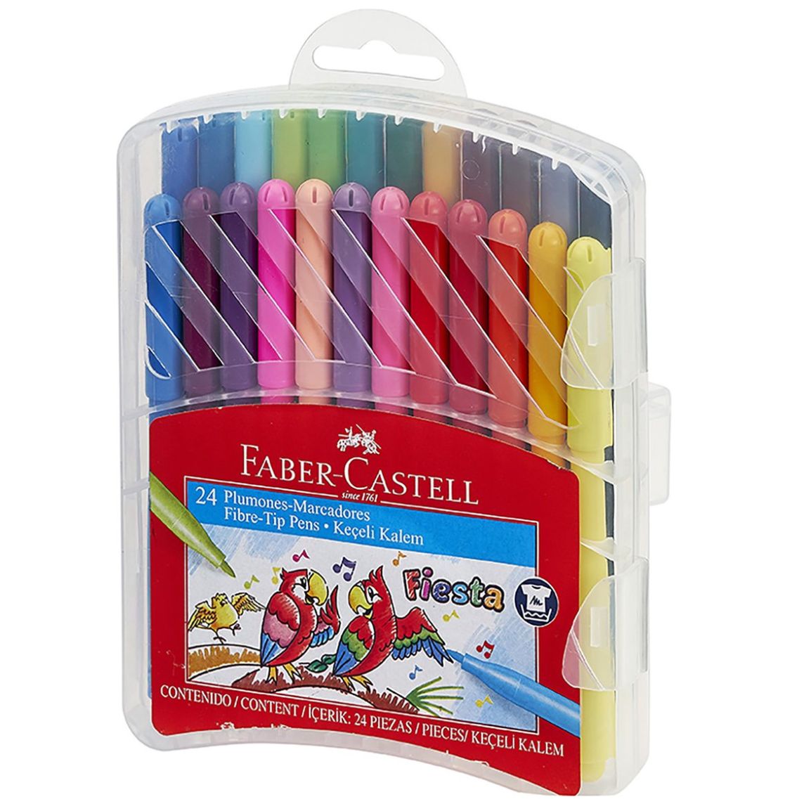 Caja con 24 Plumones Fiesta Rígido Faber-Castell