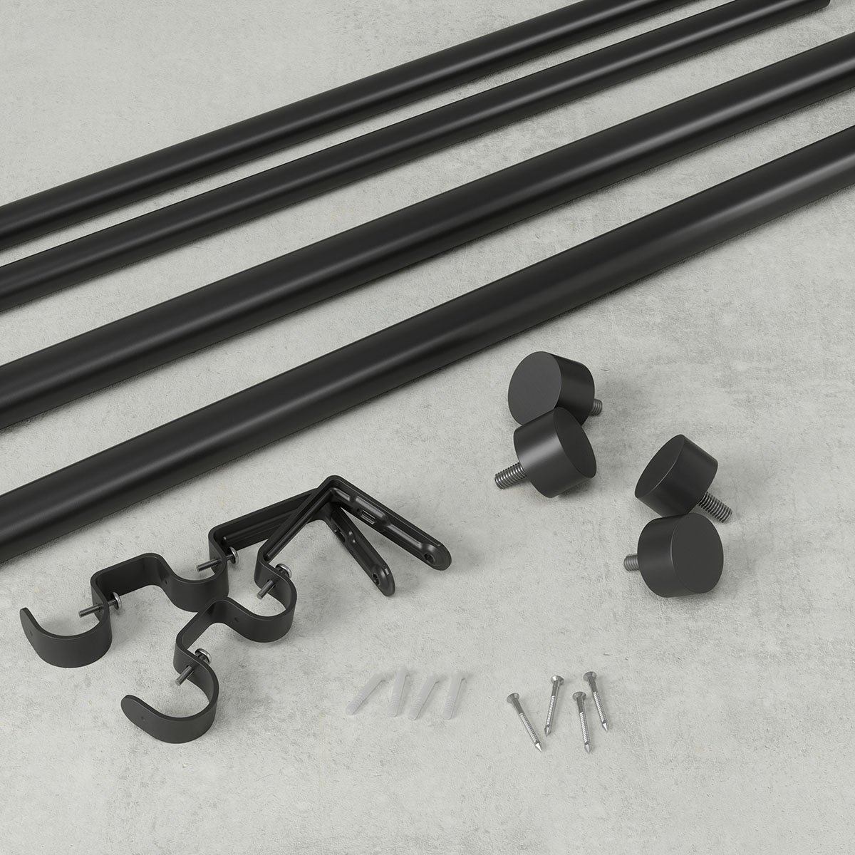 Cortinero Negro Doble Cappa 300-450 Cm Umbra