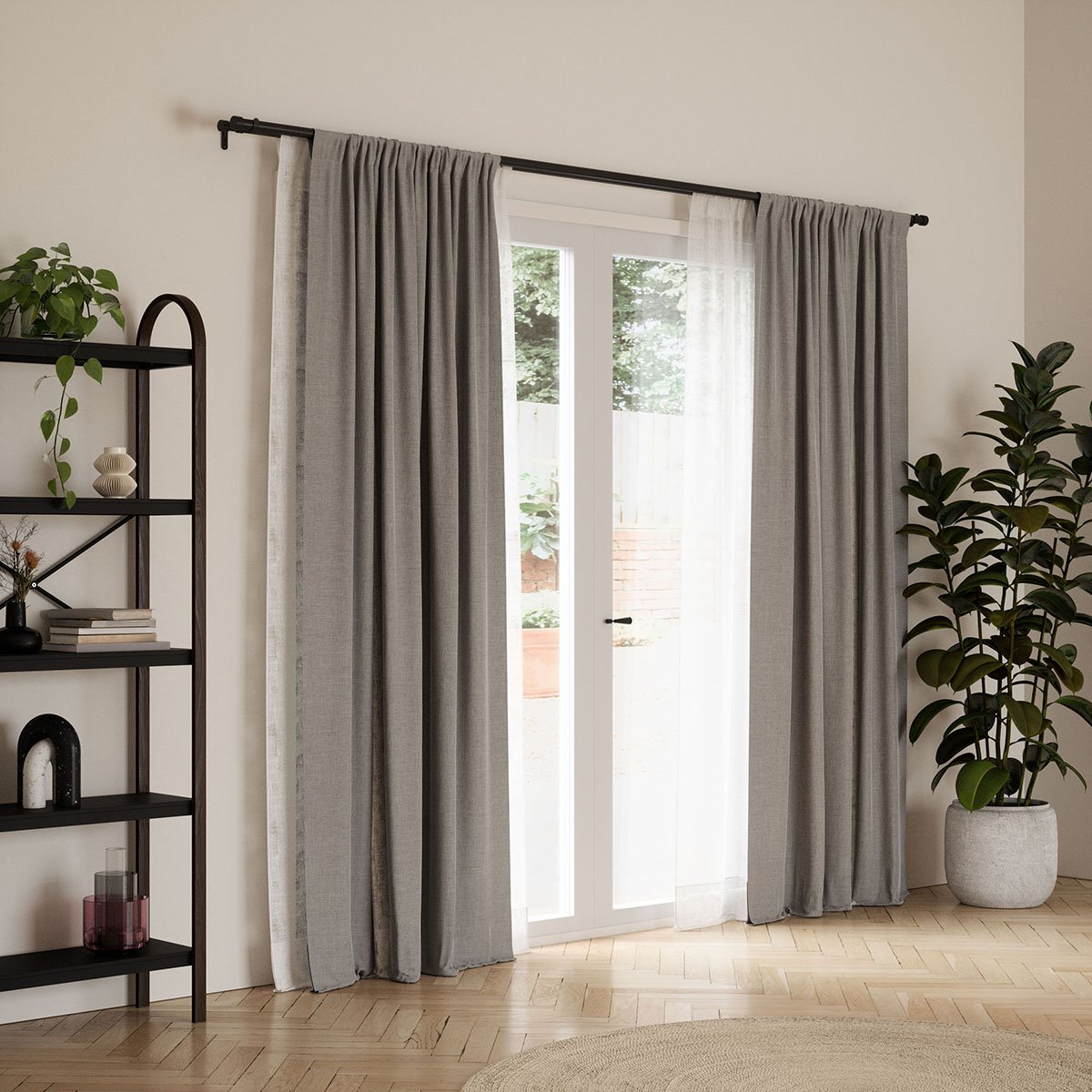 Cortinero Negro Doble Cappa 300-450 Cm Umbra