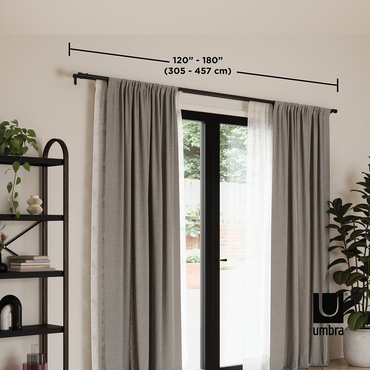 Cortinero Negro Doble Cappa 300-450 Cm Umbra