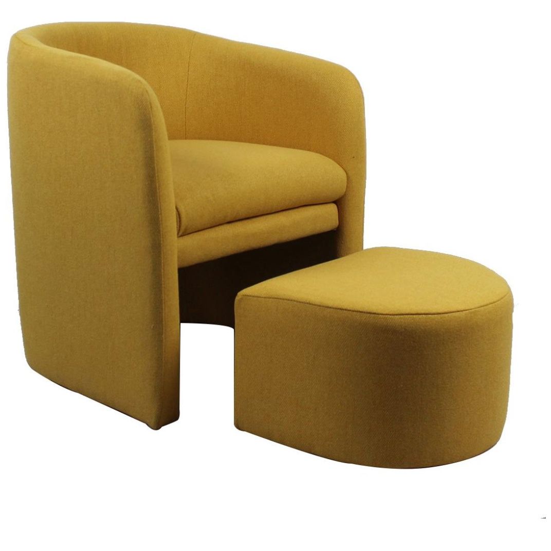 Set Sillón Y Taburete Modern Mustard Vintage Home