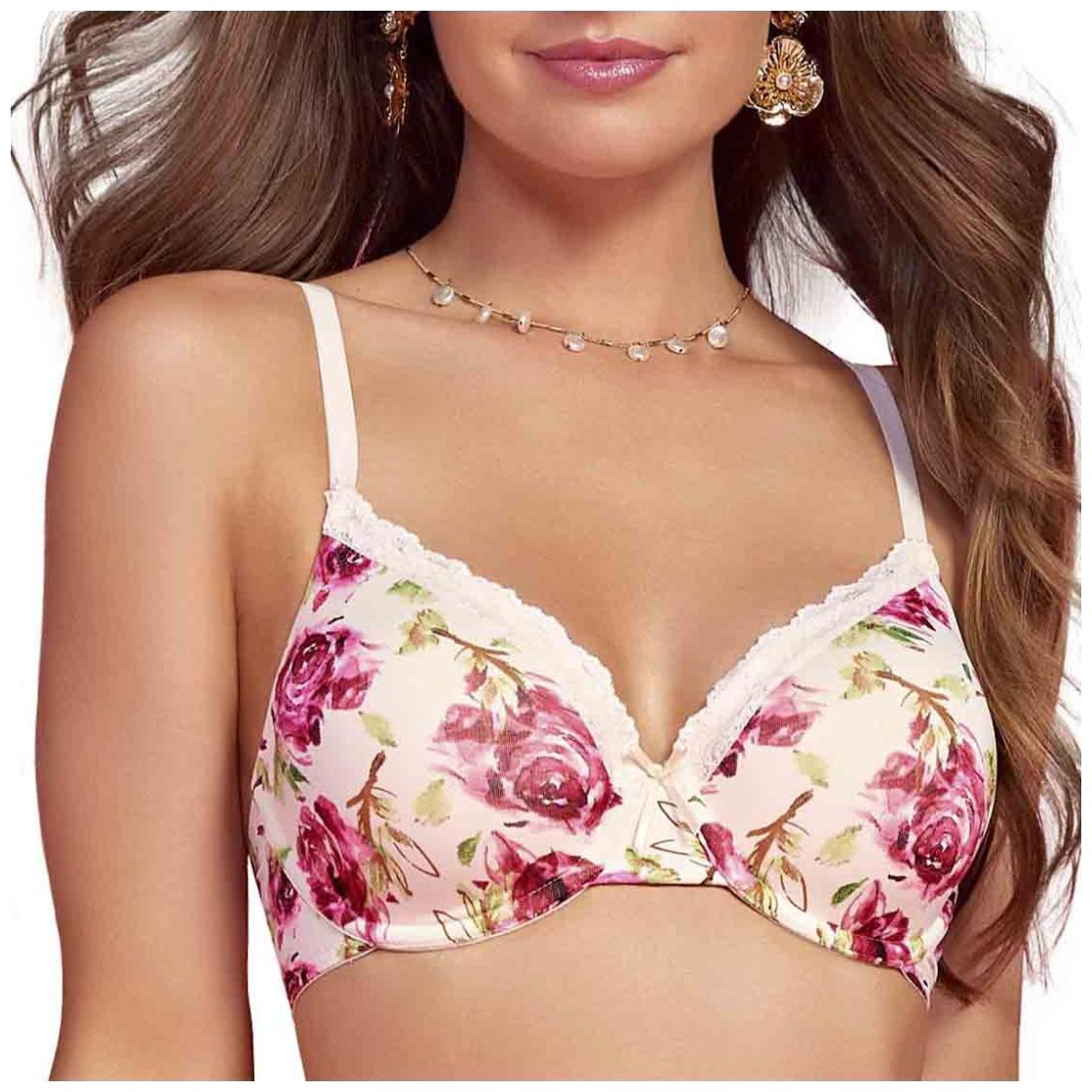 Brasier Estampado Flores Rojas Ilusion