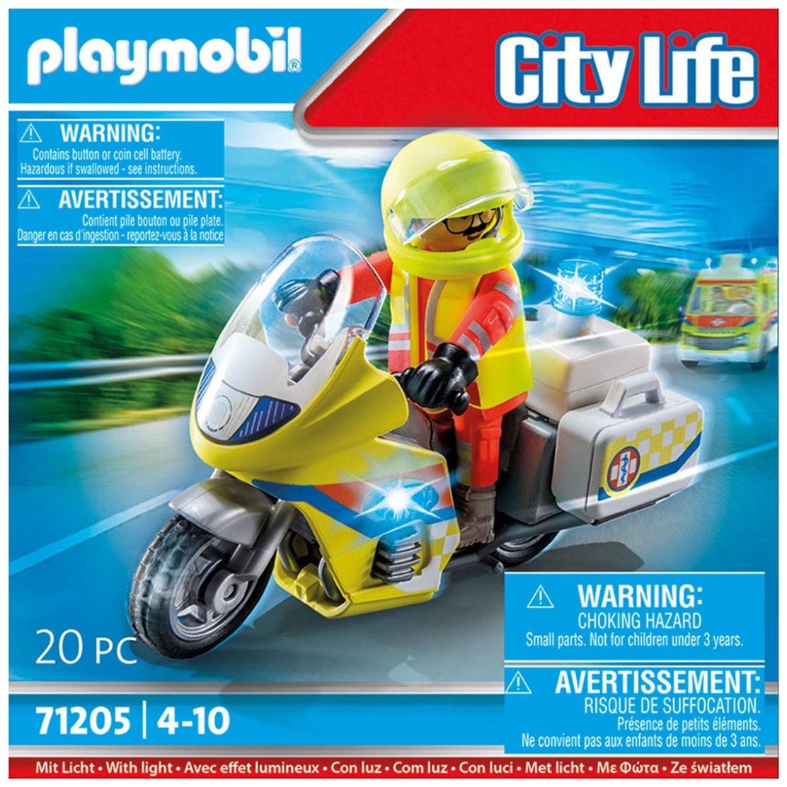 Moto de Emergencias con Luz Intermitente Playmovil