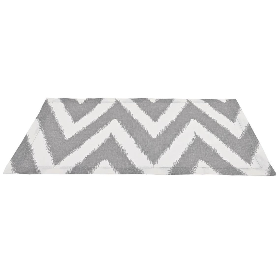 Mantel Individual 35X50 Linen Zigzag Grey Home & Details