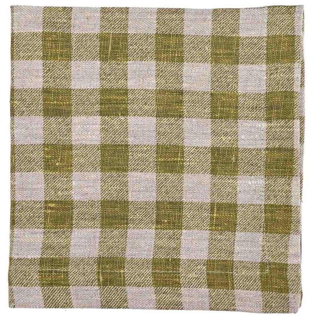 Servilleta Individual 40X40 Linen Cuadros Verde Home & Details