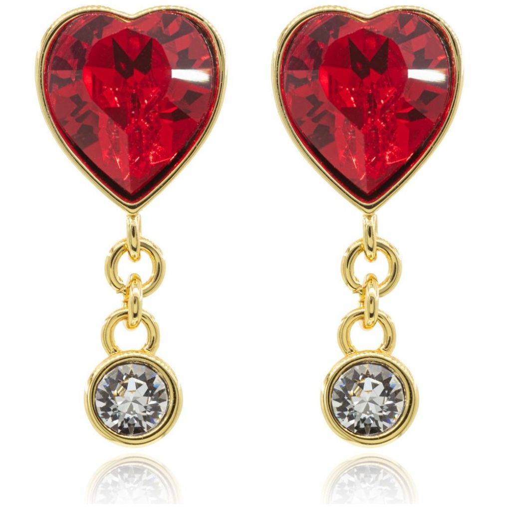 Aretes Corazón Rojo Cristal Links Mayfer