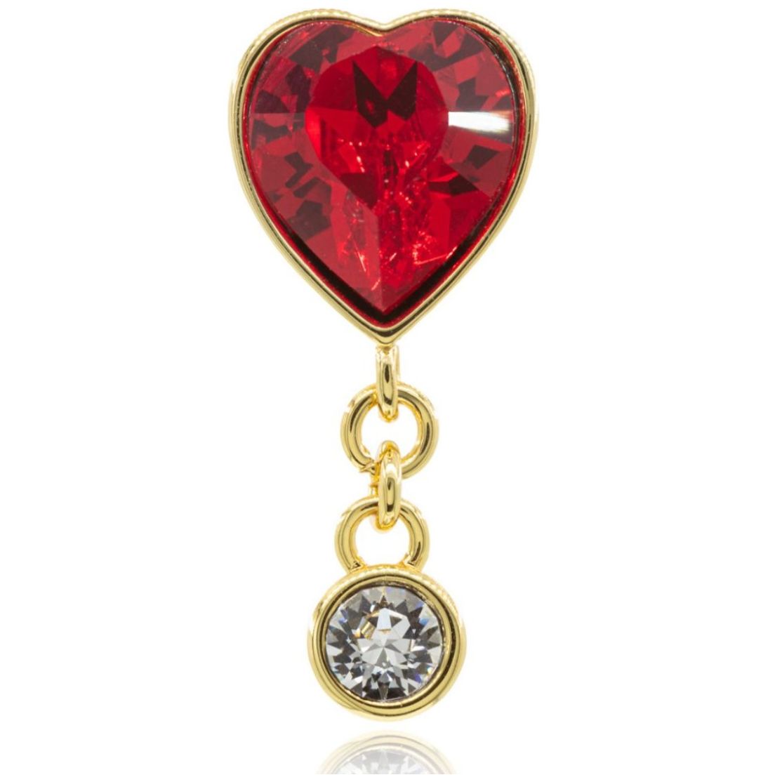 Aretes Corazón Rojo Cristal Links Mayfer