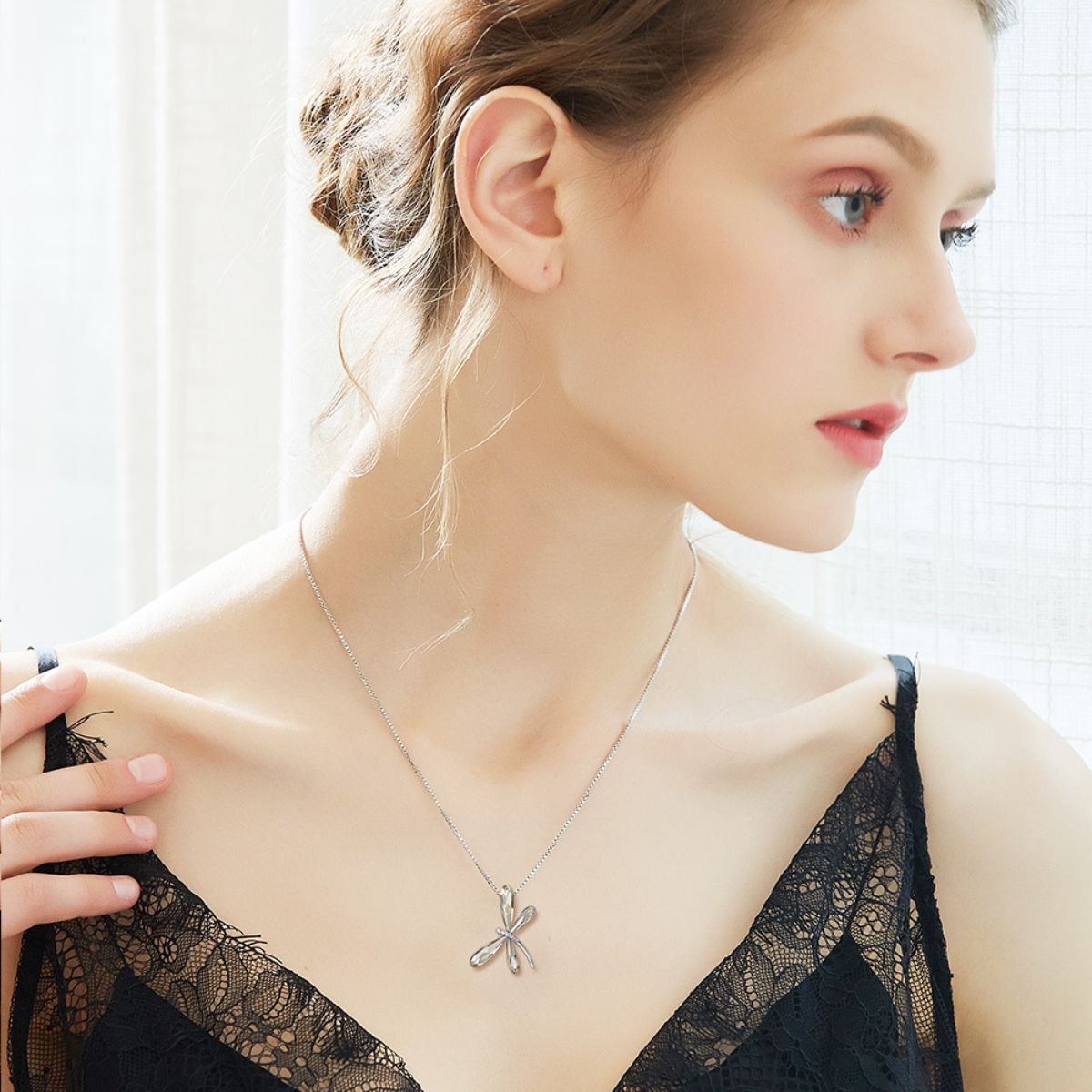 Gargantilla Libélula Cristal Silver Shade Mayfer