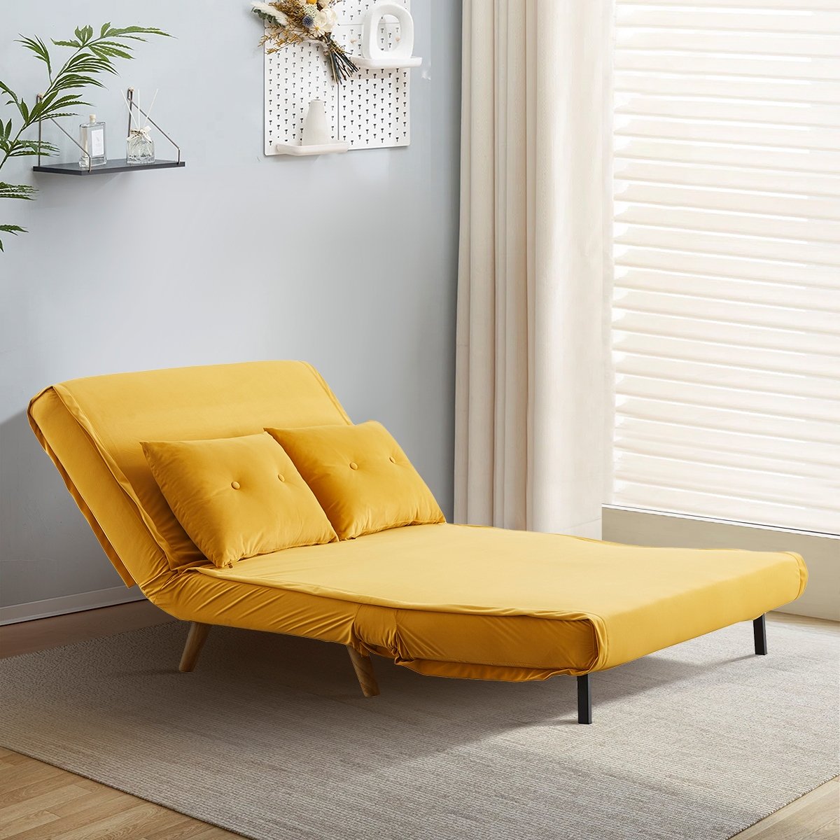 Sofá Cama Amarillo Mostaza Ba04-2 Wang