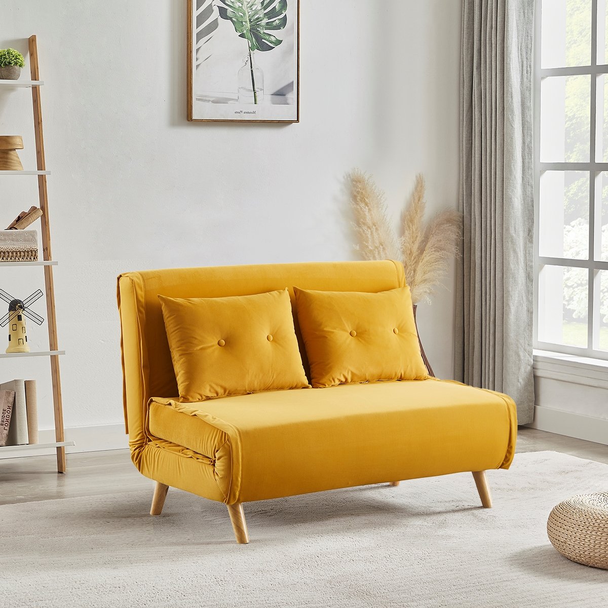 Sofá Cama Amarillo Mostaza Ba04-2 Wang