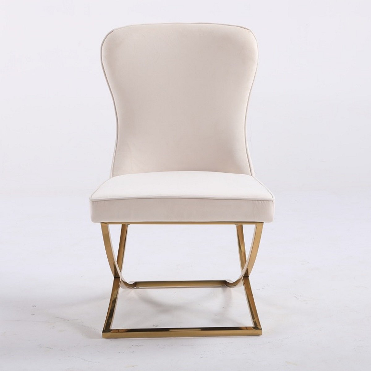 Silla Blanca con Cromo Dorado Dc23 Wang