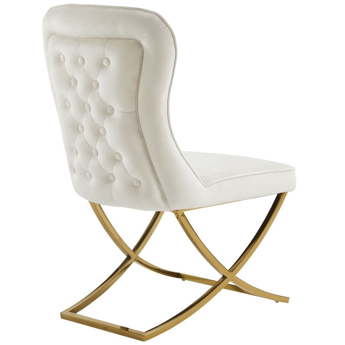 Silla Blanca con Cromo Dorado Dc23 Wang