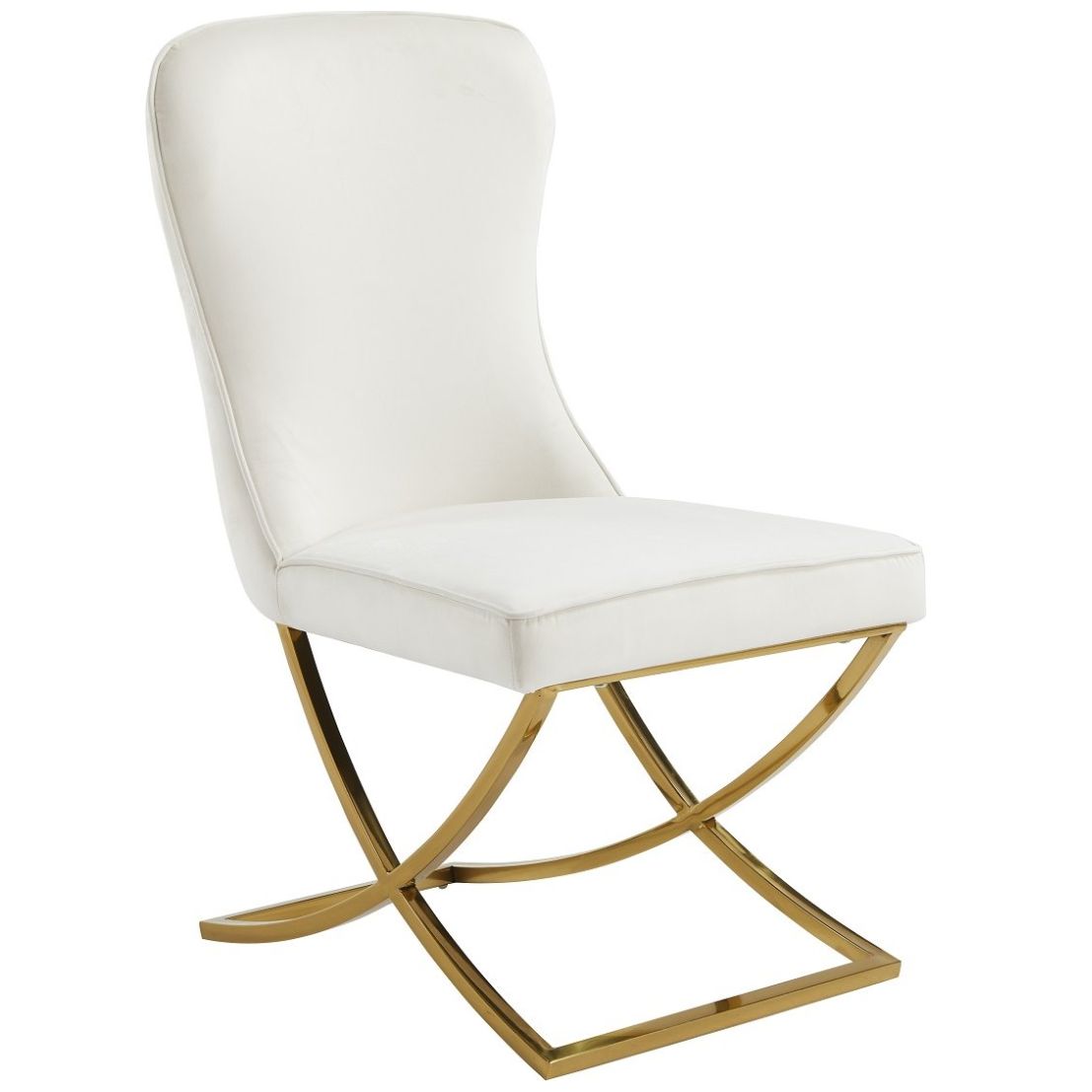 Silla Blanca con Cromo Dorado Dc23 Wang