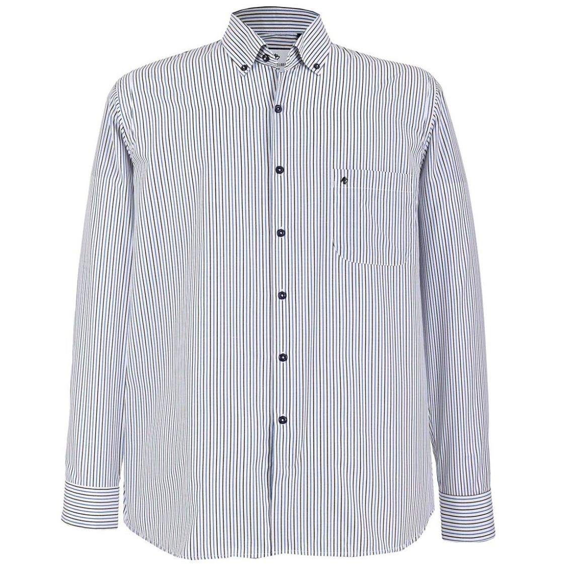 Camisa Manga Larga Rayada Mihel Blanc para Hombre Plus