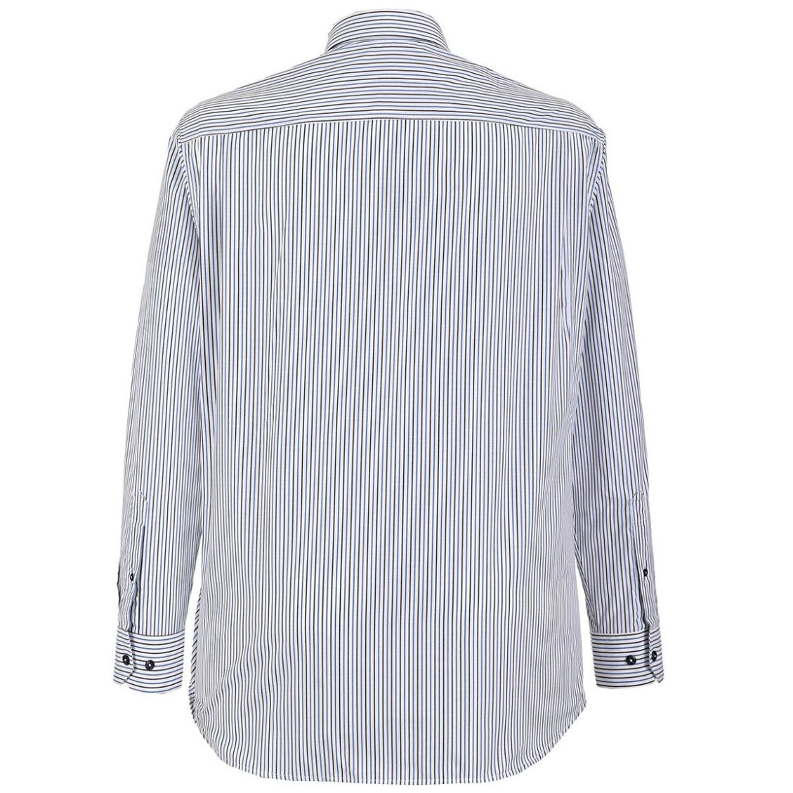 Camisa Manga Larga Rayada Mihel Blanc para Hombre Plus
