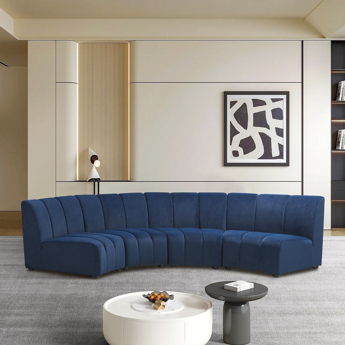 Sofá Modular Azul Marino Ns36 Wang