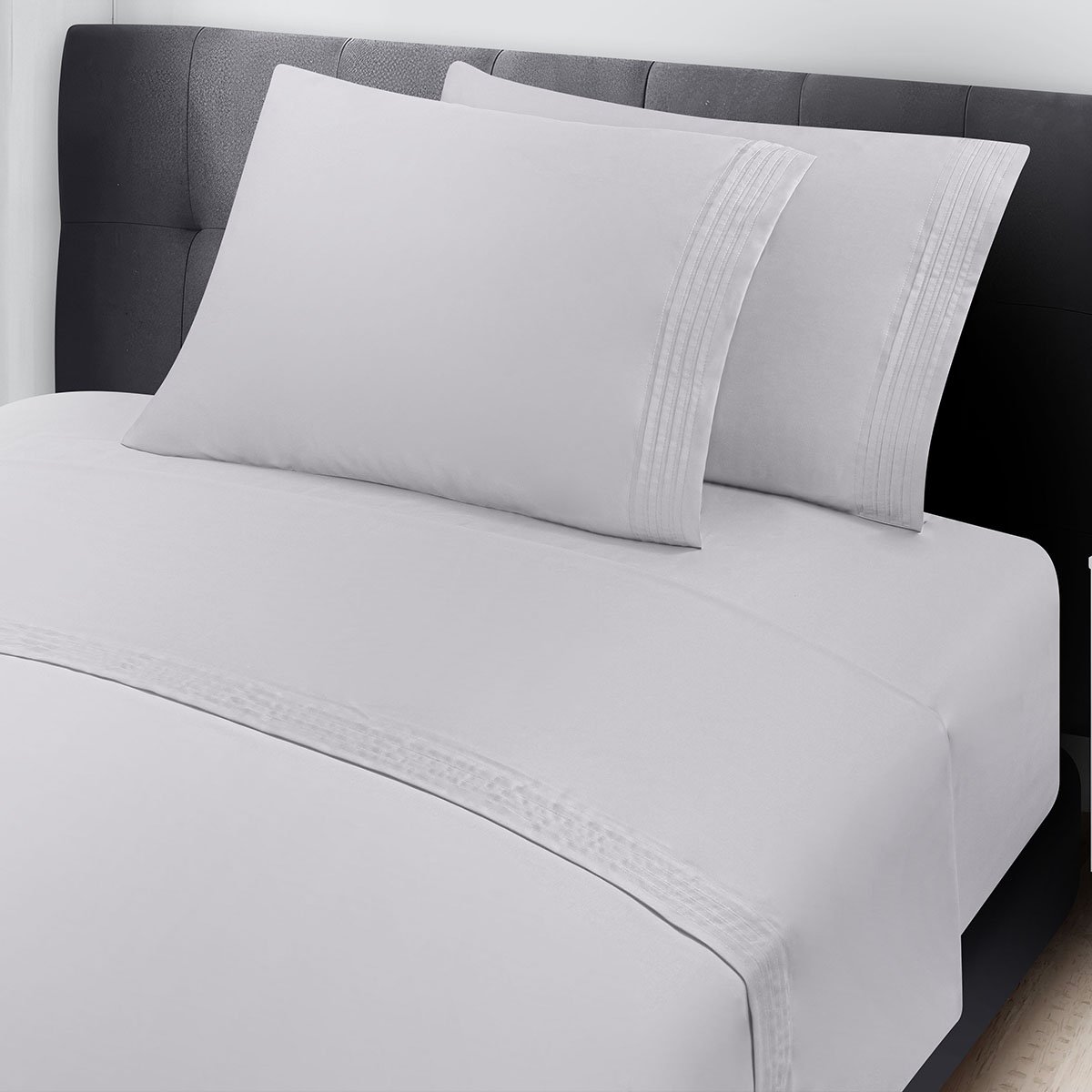 Sábana Queen Size Sayer Gris Satin Dalfiori