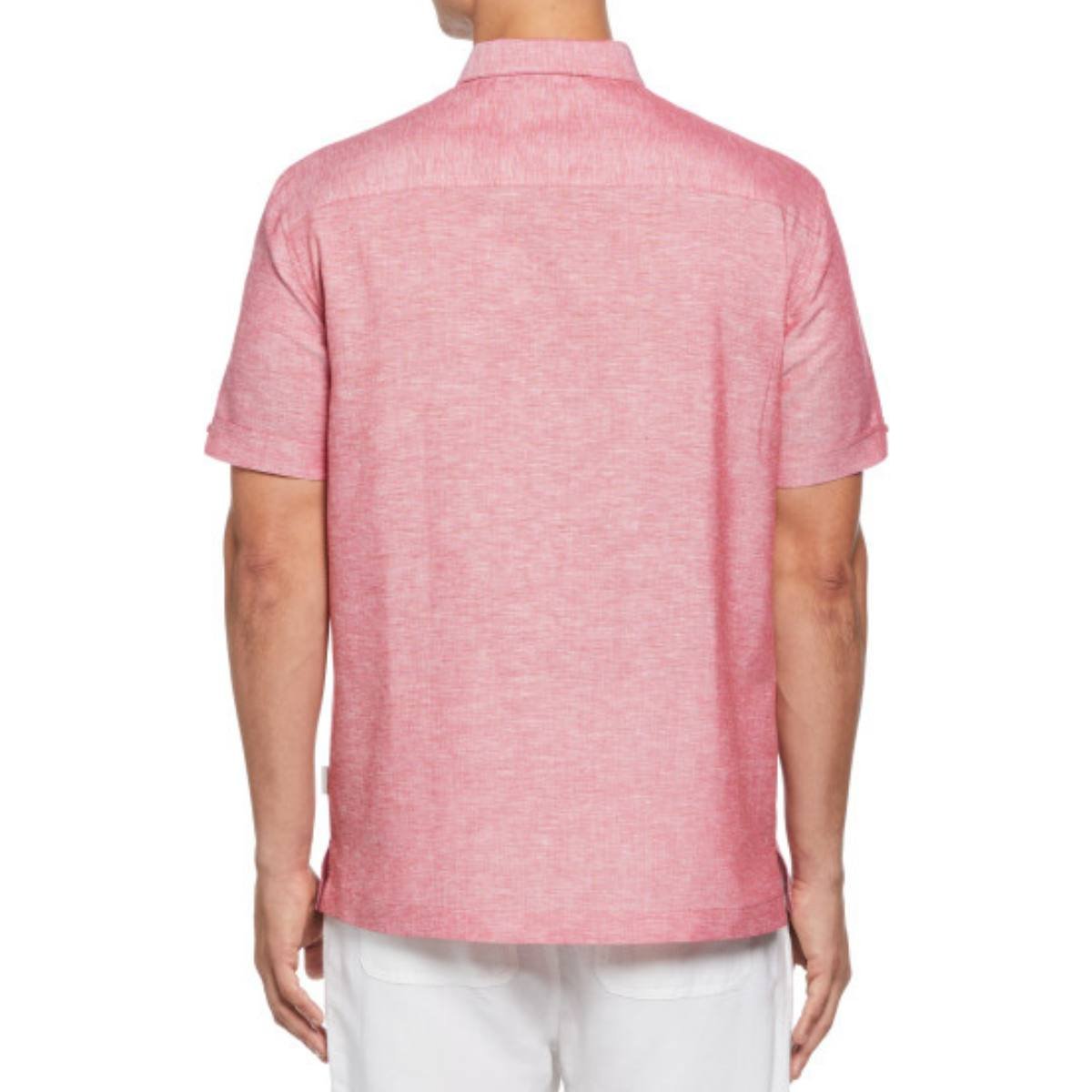 Camisa Manga Corta con Panel Tropical Cubavera para Hombre