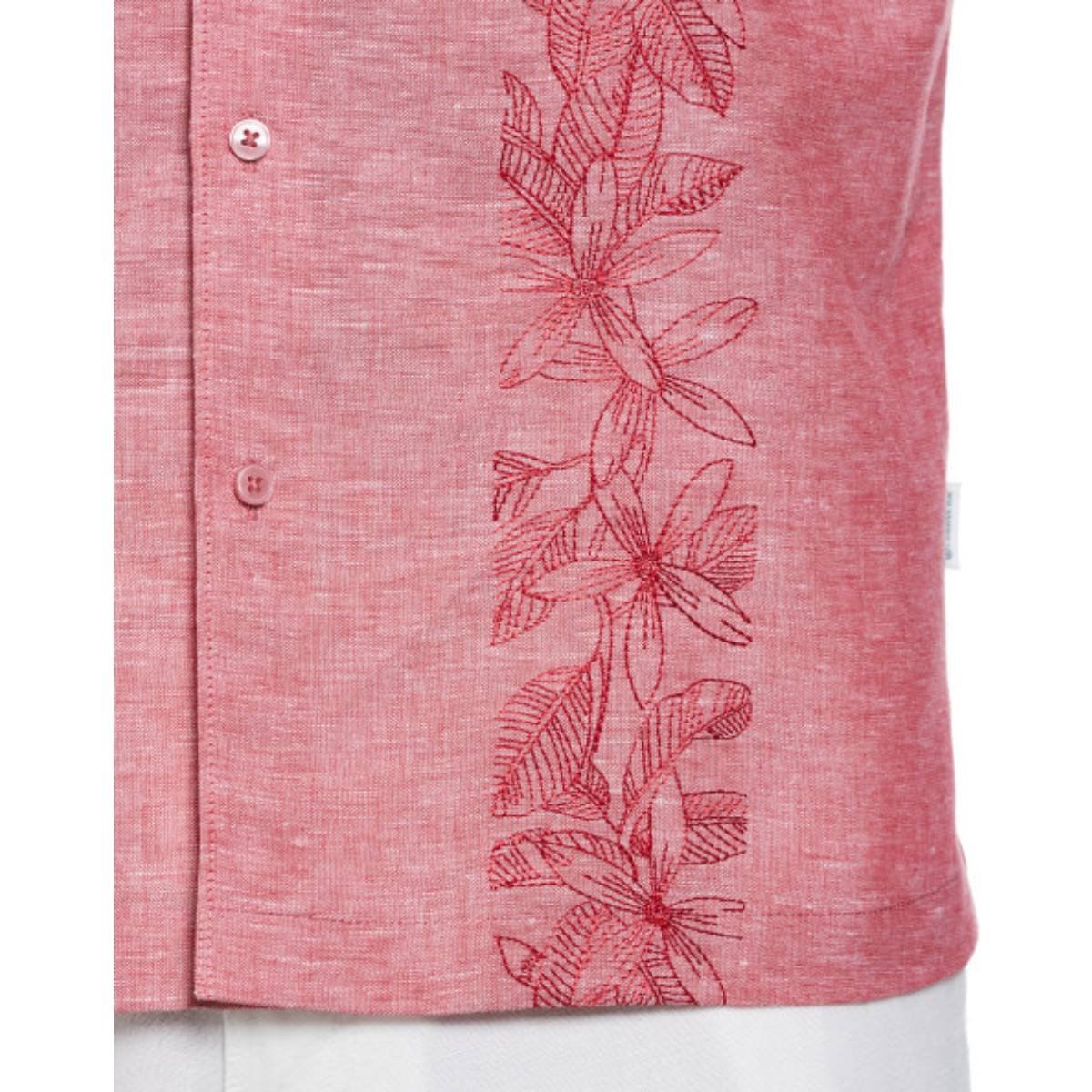 Camisa Manga Corta con Panel Tropical Cubavera para Hombre