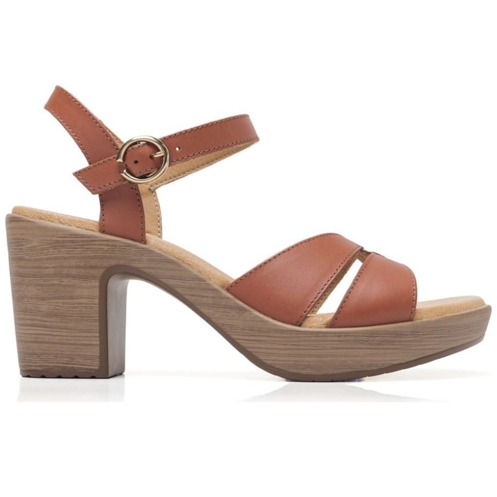Sandalia Flexi con Pulsera y Tacón Café